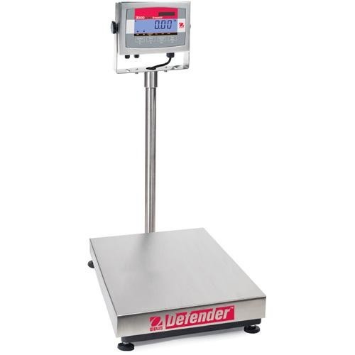 OHAUS D32XW60VL Defender 3000 Stainless Steel Bench Scale, 132 lb x 0.02 lb, NTE