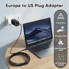 3 Pack US Travel Plug Adapter- EU, UK, AU, CN, JP, Italy, Brazil to American …