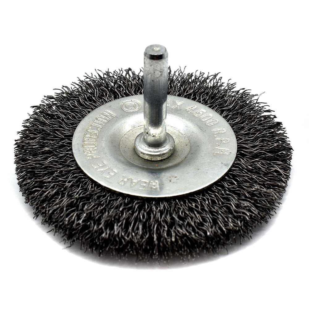 3 Inch Wire Wheel Brush 1/4 Inch Shank – Fine Crimped Wire 4500 RPM – S1863