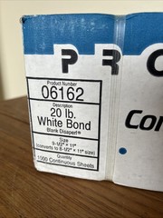 1000 Blank 9.5×11 Inches Continuous Feed Computer Paper Fanfold for Dot Matrix