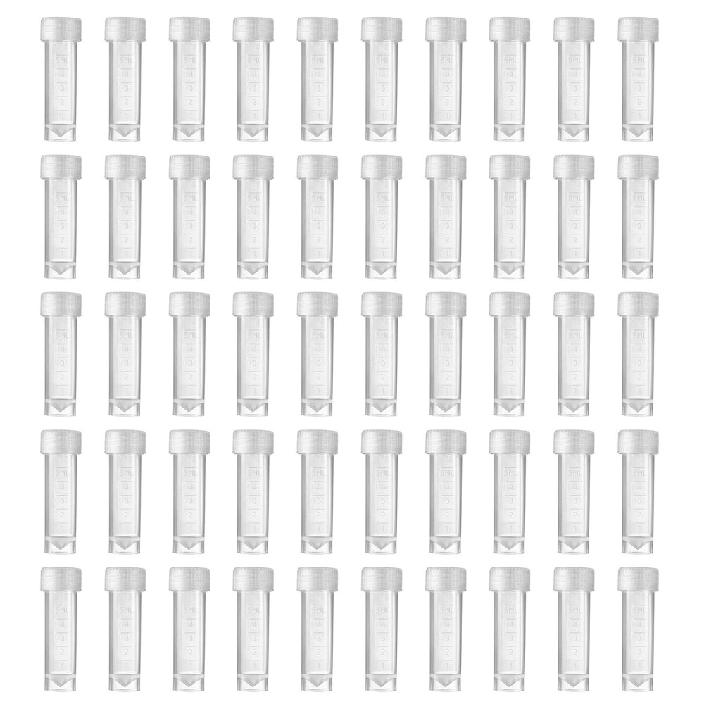 50 Pieces 5 ML Plastic Vials with Screw Caps Lab Sample Vials with Lids Plast…