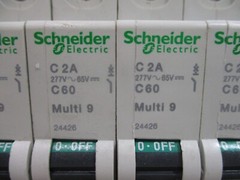 Lot of 4 Schneider 24426 C2A C60 Multi-9 2 Amp Circuit Breaker 1-Pole 2A 277V