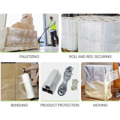 80 Gauge 18″ x 1500′ Stretch Wrap – 4 Rolls – Clear Industrial Strength Pallet F