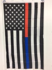 Thin Red Blue Flag 3×5 ft USA Respect Honor Fire Fighter Police Officer Law LEO
