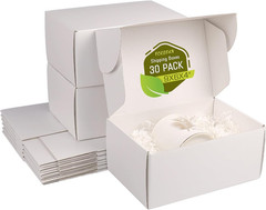 9X6X4 Shipping Boxes, 30 Pack White Mailer Boxes for Small Business, Medium Corr