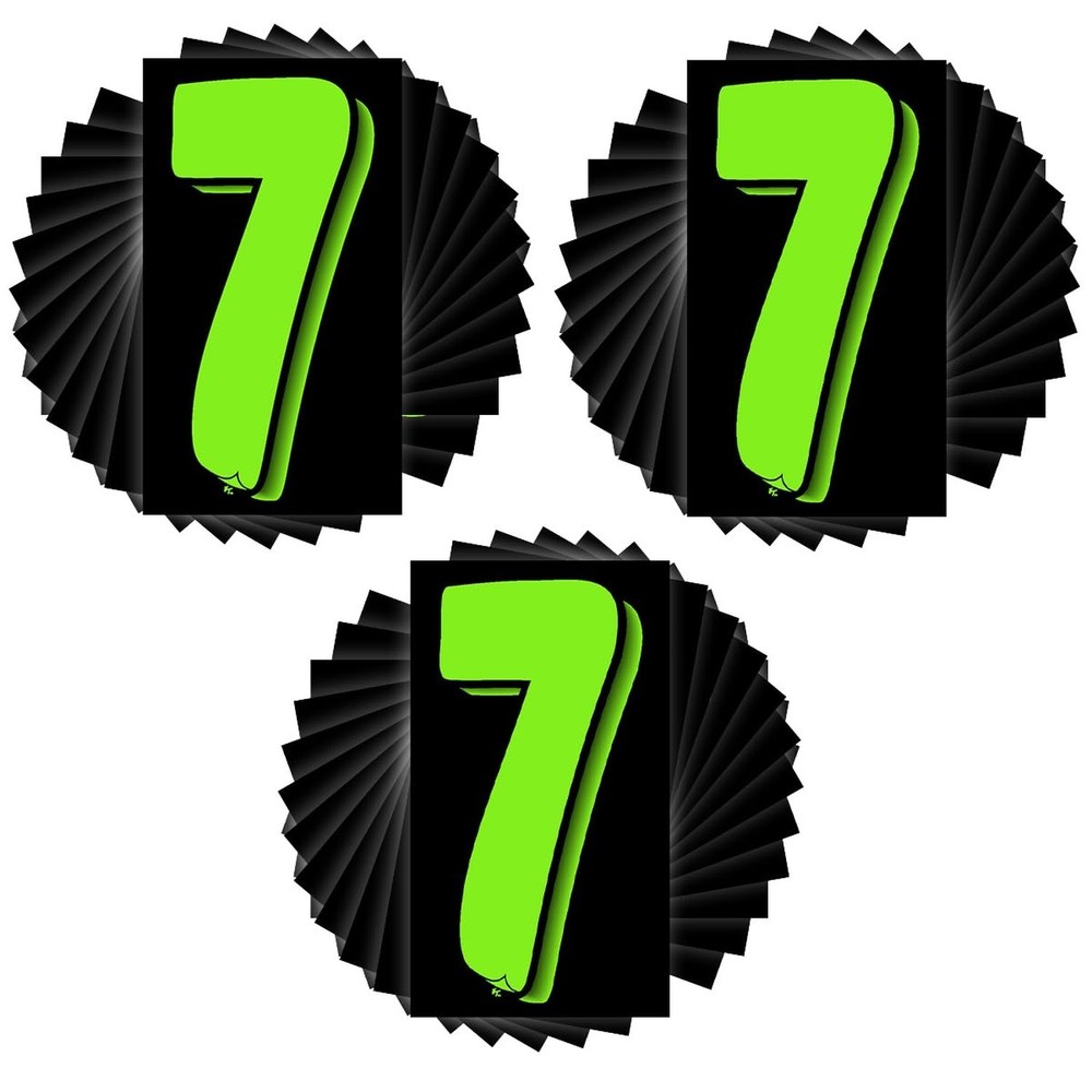 Versa-Tags 36 Number Seven (7) 7.5-Inch Green and Black Windshield Pricing Nu…