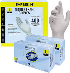 Nitrile Exam Gloves Disposable – 3.5 Mil, Gray, Powder Free Gloves for Medical,
