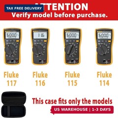 Klawdsky Hard Case for Fluke 117/115/116/114, Carrying Digital Multimeters Case,