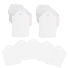 jijAcraft 1000Pcs Price Tags, White Clothing Tags Scalloped Head, White-blank