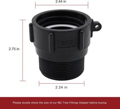 IBC Tote Adapter 2″ Female Buttress to 2″ Male NPT Standard Pipe Th… Fast Ship