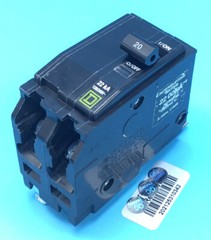 Circuit Breaker Square D QOB220VH 20 Amp 2 Pole 22kA for BOLT ON PANEL ONLY