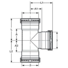 Viega 20739 ProPress XL-C Copper Reducing Tee 3 x 2 x 3 in