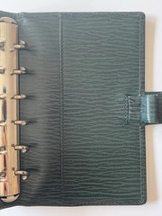 Gold Pfeil Organizer Wallet Notebook Filofax Pocket Size Green Leather/ Krause