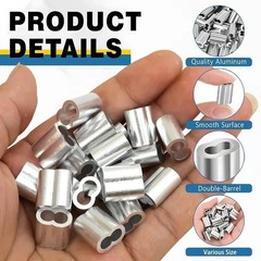 Double Hole Wire Rope Crimp Sleeves M1.5-M4 Aluminum Cable Ferrules