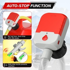 Portable Cordless Fuel Transfer Pump – Auto-Stop, 3.8 GPM, Battery/USB, 51″ Hose