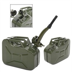 10L Gas Metal Can Gasoline Fuel Container Diesel Tank Green w/ Inverted Oil Pipe
