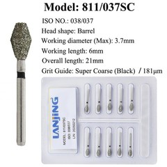 Dental Diamond Burs Barrel Super Coarse FG Bur 811-032C 038SC High Speed Burr