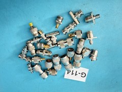Lot of 29 Mixed RF Coaxial Connectors & Adapters Type N BNC SMA Panel Mount T Us