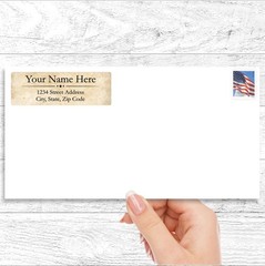 60 Return Address Labels Personalized Printed 3/4 x 2 1/4 Custom Parchment