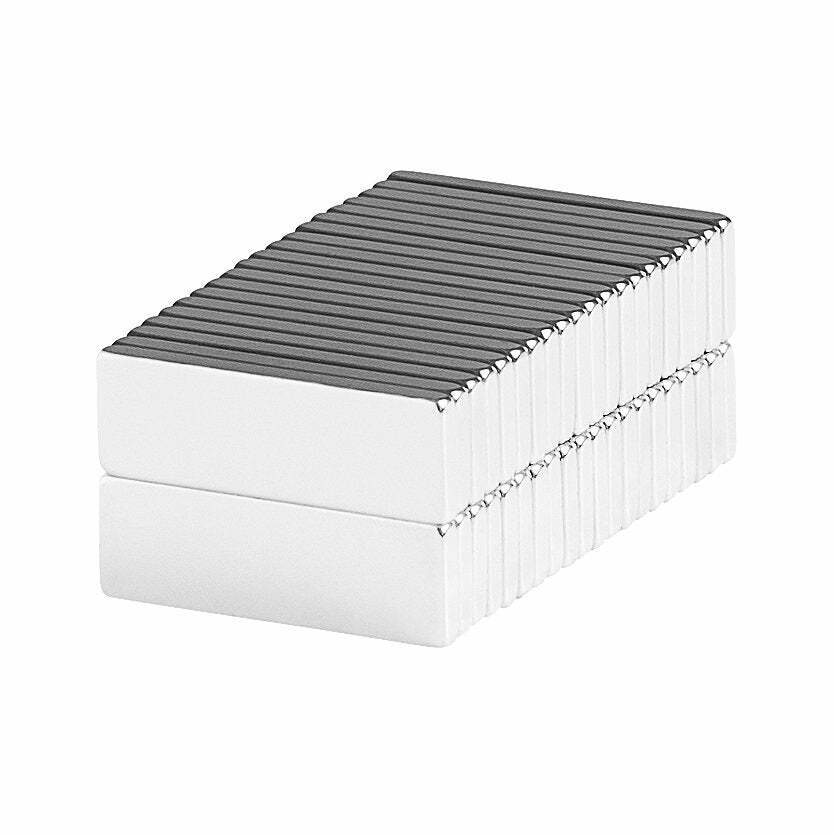 3/4 x 1/4 x 1/16 Inch Neodymium Rare Earth Bar Magnets N48 (40 Pack)
