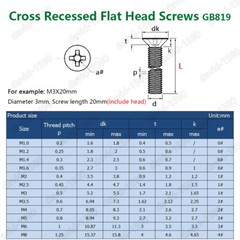 M1 M1.2 M1.4 M1.6 M1.7 M2 Black Steel Phillips Countersunk Flat Head Small Screw