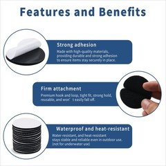 12 Pack 2.5 Inch Self Adhesive Hook and Loop Tape Dots Round Fasten Pad