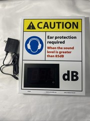 SCS605 Decibel Meter Sign, Caution Ear Protection Required