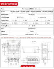 DC 24-36-48V to 12-13.8V 50-60A Step-down Converter Voltage Reducer Regulator