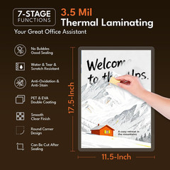Uinkit 3.5Mil Heavy-Duty 100 Pack Menu Laminating Pouches, 11.5″x17.5″ Sheets fo