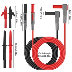 8Pcs Multimeter Automotive Test Probe Lead Kit 4mm Piercing Wire Clip Tool