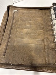 Franklin Covey 7-Ring Brown Zip Around Faux Leather Binder Organizer Planner