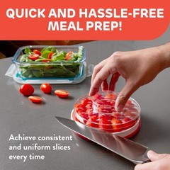 IMPRESA Easy Slice 6-in-1 Food Prep Tool – Rapid Grape & Tomato 6 IN, White
