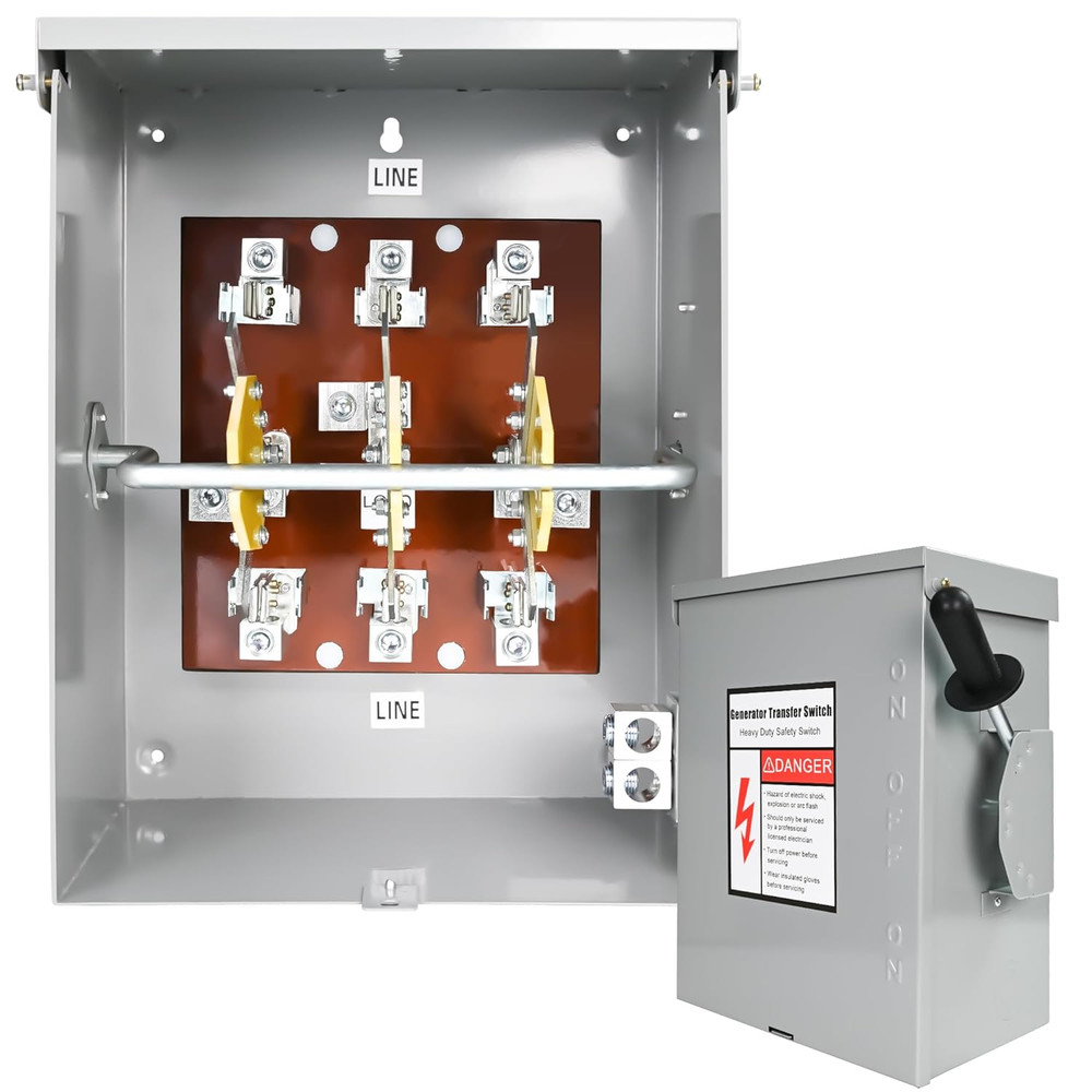 200-Amp, 3 Pole 120 V/240 V Generator Transfer Switch, 48,000 W Manual Transfer