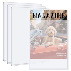 VOKOY 4 Pack Hard Plastic Magazine Protectors, 9 x 11.5 x 0.25 inches, Clear