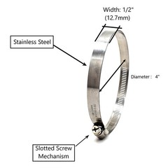 Big Horn 11742PK 4 Inch Hose Clamp Flat Style For Dust Collection Rep Jet JW1022