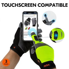 Vgo 1/3Pairs Synthetic Leather Work Gloves for Men, Mechanic Gloves(SL7584)