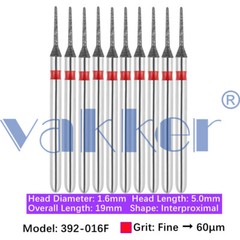 10pc Vakker Dental Diamond Burs FG Interproximal/ Gross Reduction for High Speed