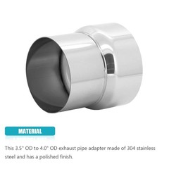 Universal 3.5″ OD to 4″ OD Stainless Exhaust Pipe Adapter Reducer Connector