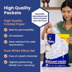2g Silica Gel Packs 100 Packets Food Safe Rechargeable Moisture Absorber