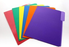 BAZIC 1/3 Cut Letter Size Color File Folder 1-Pack, Red/Yellow/Blue/Green