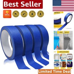 Multi-Purpose Blue Masking Tape – 4 Rolls, 0.94in x 22yd for Crafts & Painting