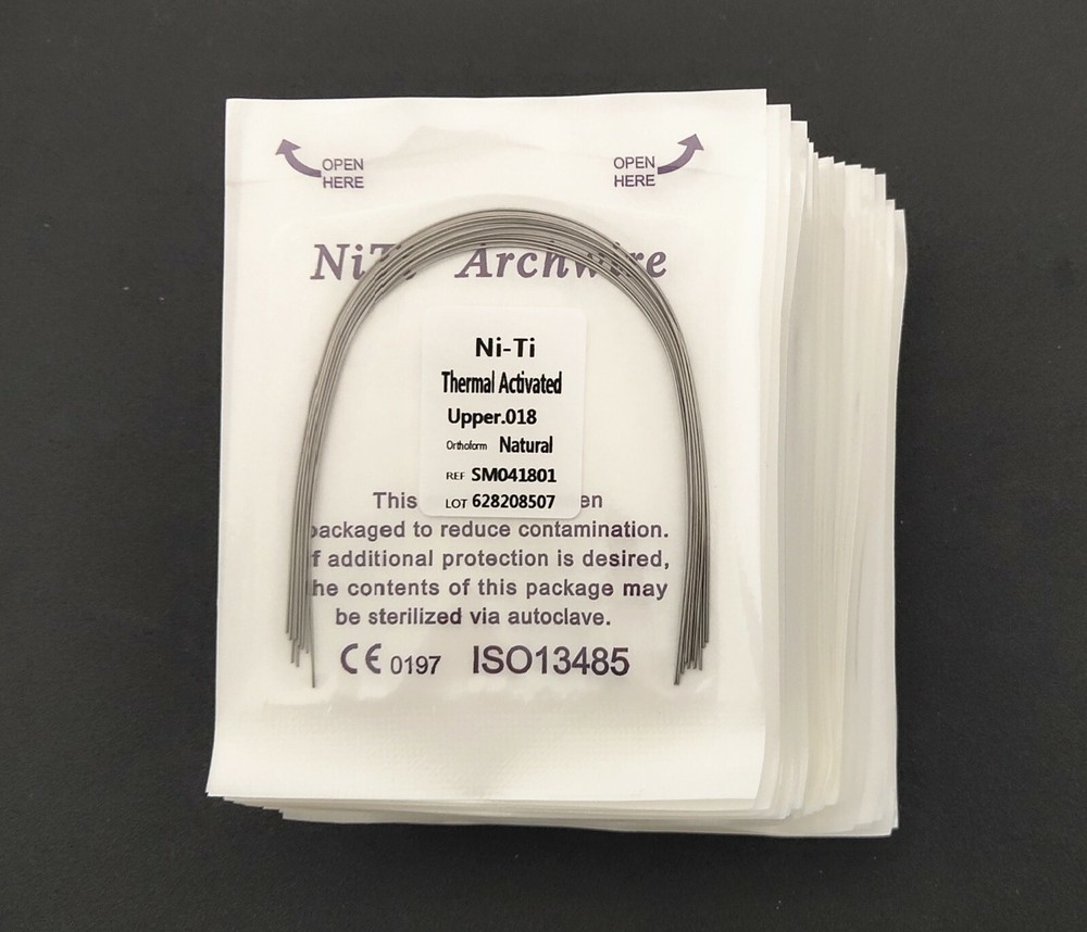 Dental Orthodontics Arch Wire Heat Thermal Activated Niti Round Wire Nature Form