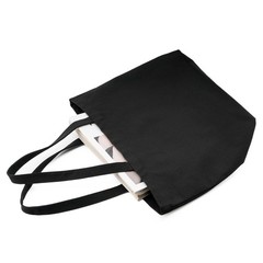 REDSINDA Blank Canvas Cotton Tote Bags, 2 17.7 x 13.7 x 5.9 inches, 2 Black