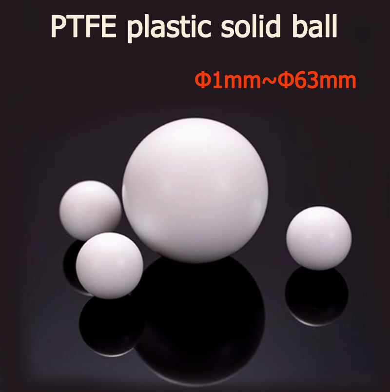 White Solid PTFE Plastic Balls Dia~∅1mm-∅63mm Anticorrosion Diaphragm Pump Ball