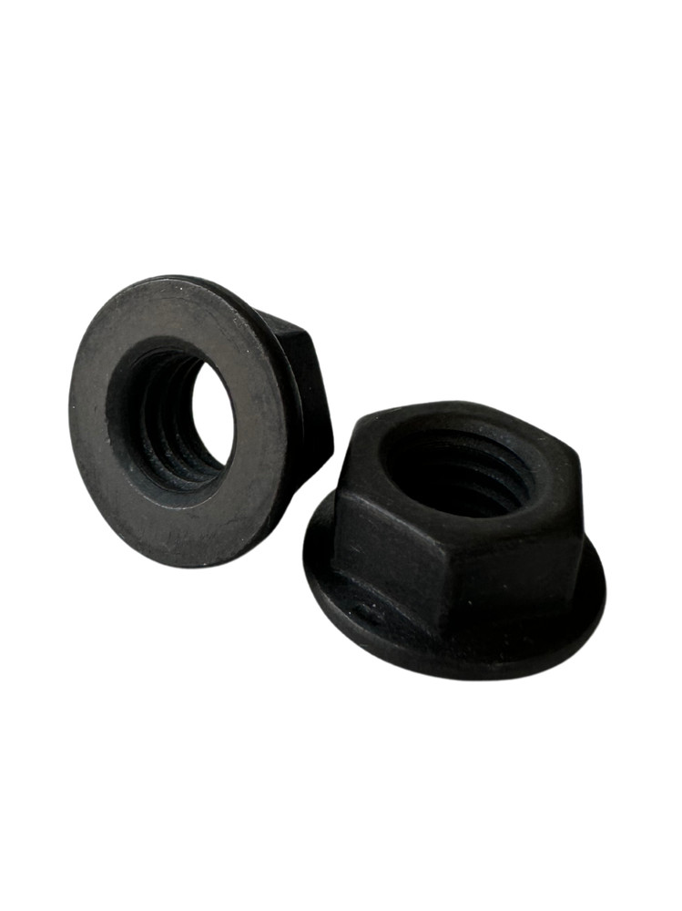 (100 Pcs) 1/4″-20 Grade 8 Smooth Hex Flange Nuts Coarse Black Zinc Phos & Oil