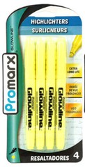 Promarx Pocket Highlighters, Chisel Tip, 4 Count Pack ~ Yellow