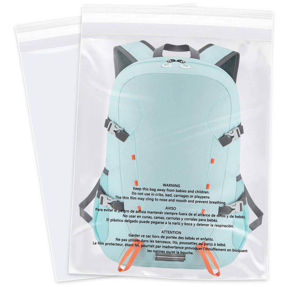 WEPOLY 18×24 Clear Self-Seal Poly Bags 200 Count for Shirts Clothing FBA