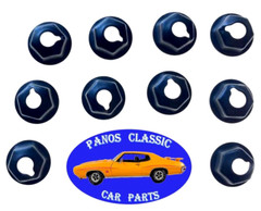 GM 1/4-20 Hex Flange Stamped Nut .59 Depth 9/16″ Wide Black Phosphate 10pcs 347