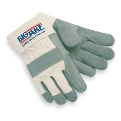 Mcr Safety 1711 Leather Gloves, Cowhide, Safety Cuff, Wing Thumb, Full Finger,