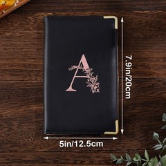 Server Books Alphabet Waitress Book Cute Waiter Book Zipper Pocket Leather A-Z